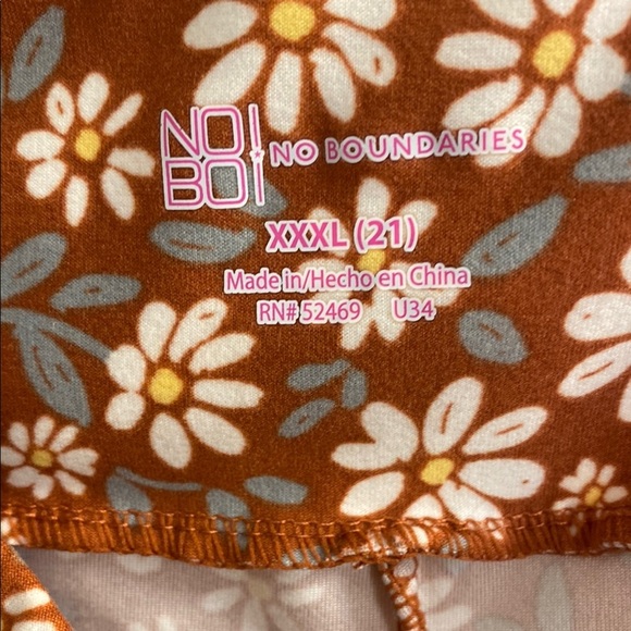 No Boundaries XXXL Wide Leg Pull On Pant Floral Brown and Blue - Picture 2 of 6